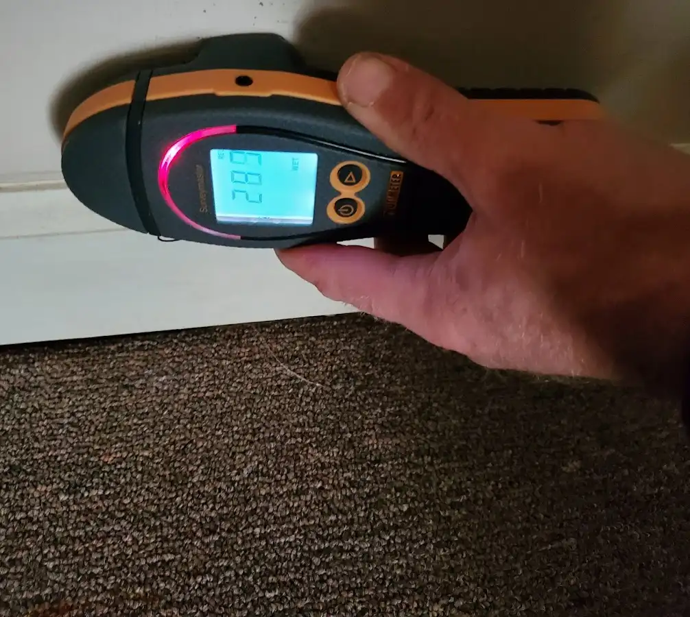Moisture detection at baseboard during Mold Inspection & Testing in El Cajon